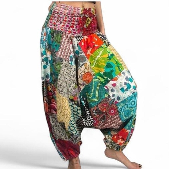 Colorful Patchwork Harem Pants - Picture 1 of 5